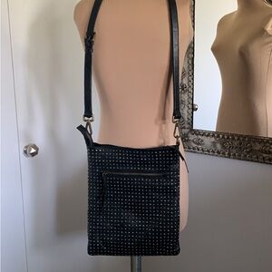 LEATHER STUDDED CROSSBODY FULLY LINED ITALY